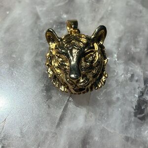 Signed Donald Stannard gold plated tiger pendant (80s runway designer)